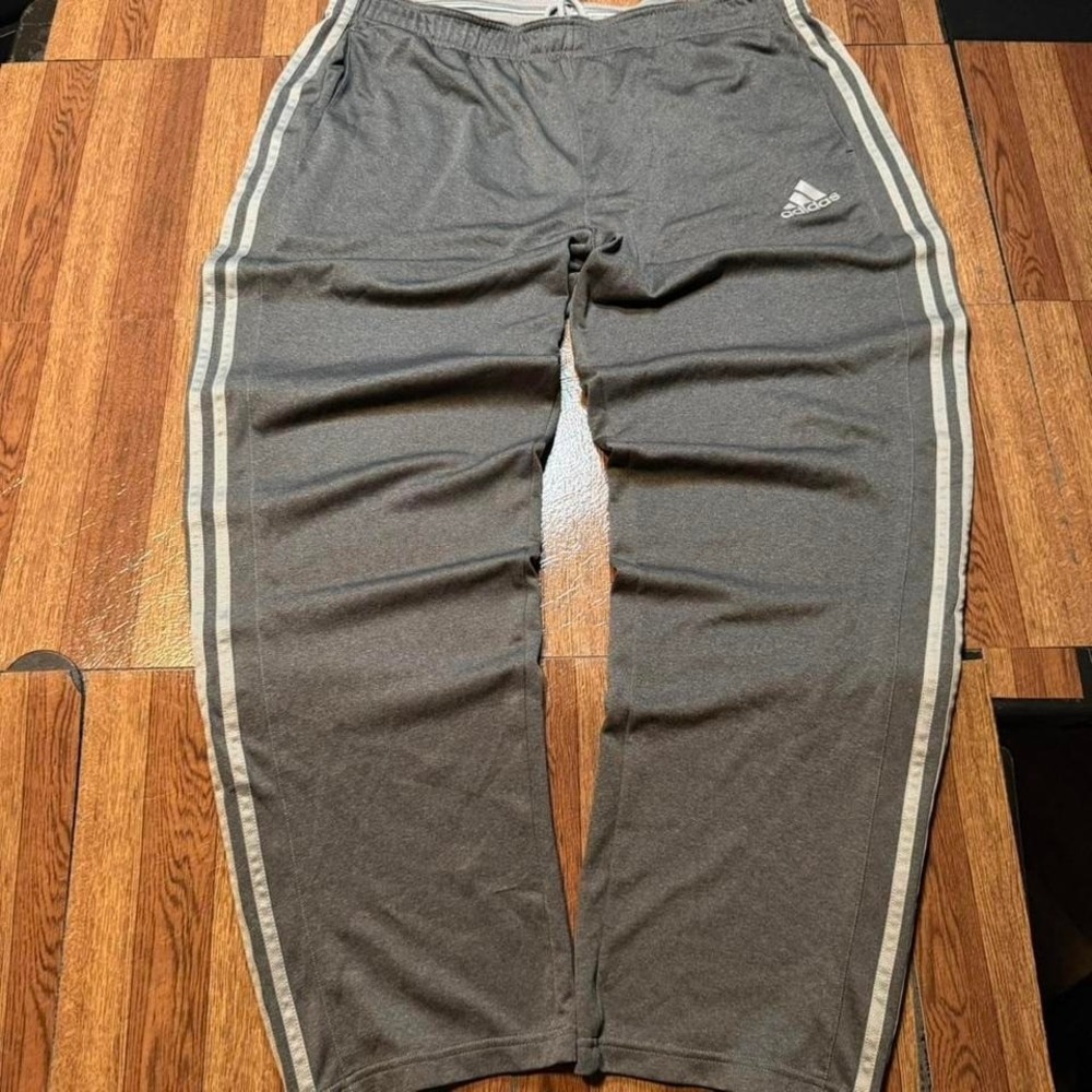 Adidas Grey Striped Retro Tech Sportswear Track Sweatpants XL